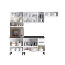 Ver imagem 4 de Cozinha Modulada Compacta em Aço 4 Peças 11 Portas 2 Gavetas Paneleiro para Forno Florença Itatiaia Branco/Neve
