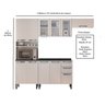 Cozinha Modulada Compacta em Aço 4 Peças 11 Portas 2 Gavetas Paneleiro Para Forno Florença Itatiaia  - 5