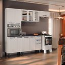 Ver imagem 1 de Cozinha Modulada Compacta em Aço 4 Peças 11 Portas 2 Gavetas Paneleiro para Forno Florença Itatiaia Branco/Neve