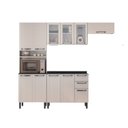Ver imagem 3 de Cozinha Modulada Compacta em Aço 4 Peças 11 Portas 2 Gavetas Paneleiro para Forno Florença Itatiaia Branco/Neve