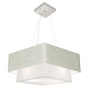 Ver imagem 1 de Lustre Pendente Duplo Quadrado Vivare Md-4345 Cúpula em Tecido 60x50cm - Bivolt Rustico-cinza-