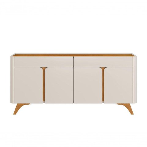 Buffet Aros 4 Portas Pés Madeira Maciça - Mavaular
