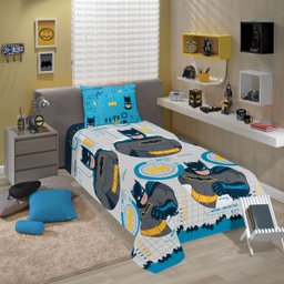 Jogo de Cama Infantil Lepper Batman Solteiro 2 Peças Microfibra Cinza - 2