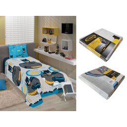 Jogo de Cama Infantil Lepper Batman Solteiro 2 Peças Microfibra Cinza - 6
