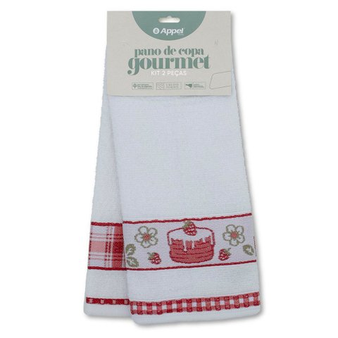 Kit Pano de Copa 2 Peças Gourmet Bolo + Xadrez