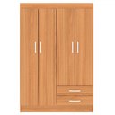 Ver imagem 2 de Guarda-roupa Solteiro Tunísia 4 Portas 2 Gavetas Cinamomo - Pnr Móveis