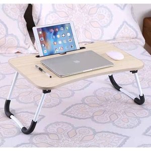 Mesinha Portátil P/ Notebook Dobrável de Cama com Porta Copo:madeira