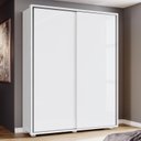 Ver imagem 2 de Guarda Roupa Solteiro Hilton 2 Portas Deslizantes Branco Brilho - Móveis Henn