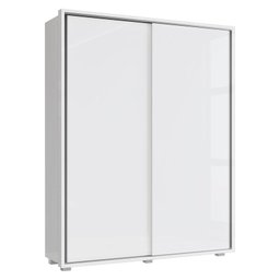 Guarda Roupa Solteiro Hilton 2 Portas Deslizantes Branco Brilho - Móveis Henn - 1