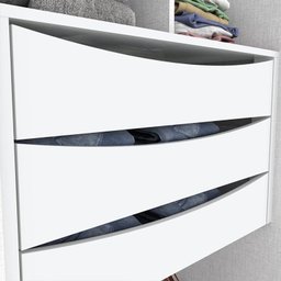 Guarda Roupa Solteiro Hilton 2 Portas Deslizantes Branco Brilho - Móveis Henn - 5