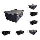 Ver imagem 2 de Caixa Plástica Organizadora 1012 com Tampa Empilhável 15,5L em Polipropileno Preto Premium Colchõ