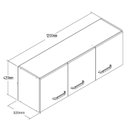 Ver imagem 3 de Armário Aéreo 3 Portas sem Espelho 120 cm Branco