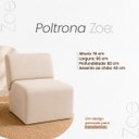 Ver mais imagens de Kit 2 Poltronas Decorativas Zoe Orgânicas Modernas Sala Recepção Luxo Linho Premium Easy Clean Bege