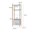 Ver imagem 3 de Estante de Livros 63,6CMX183CM Livreiro Office com 3 Prateleiras com 2 Gavetas Essenza Marrom/Marron