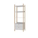 Ver imagem 2 de Estante de Livros 63,6CMX183CM Livreiro Office com 3 Prateleiras com 2 Gavetas Essenza Marrom/Marron