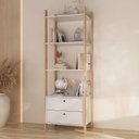 Ver imagem 1 de Estante de Livros 63,6CMX183CM Livreiro Office com 3 Prateleiras com 2 Gavetas Essenza Marrom/Marron