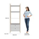 Ver imagem 4 de Estante de Livros 63,6CMX183CM Livreiro Office com 3 Prateleiras com 2 Gavetas Essenza Marrom/Marron