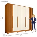 Ver imagem 3 de Guarda Roupa Casal 06 Portas Deville Marrom/Cinamomo/Off White