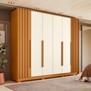 Ver imagem 1 de Guarda Roupa Casal 06 Portas Deville Marrom/Cinamomo/Off White