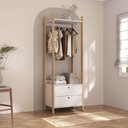 Ver imagem 1 de Guarda-Roupa Closet Solteiro Modulado 1 Cabideiro e 2 Gavetas 63,6cm Magno Branco