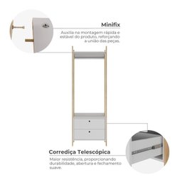 Guarda-roupa Closet Modulado Magno 2 Gavetas - 8