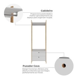 Guarda-roupa Closet Modulado Magno 2 Gavetas - 9