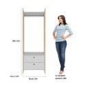 Ver imagem 4 de Guarda-Roupa Closet Solteiro Modulado 1 Cabideiro e 2 Gavetas 63,6cm Magno Branco