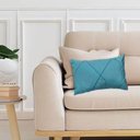 Ver imagem 2 de Kit 2 Capas para Almofada Drapeada em Veludo Retangular Azul Turquesa