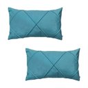 Ver imagem 1 de Kit 2 Capas para Almofada Drapeada em Veludo Retangular Azul Turquesa