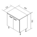 Ver imagem 4 de Balcão de 80cm para Cozinha 2 Portas Branco