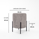 Ver imagem 3 de Puff Siena Decorativo Tecido Boucle Banqueta Redondo Pés de Metal