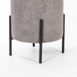 Puff Siena Decorativo Tecido Boucle Banqueta Redondo Pés de Metal - 3