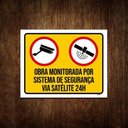 Ver imagem 1 de Placa Sinalização Obra Monitorada Sistema Segurança 27X35
