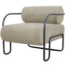 Ver imagem 2 de Kit 2 Poltronas para Sala e Escritório Base de Metal Mansk Linho Bege
