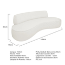 Ver imagem 2 de Sofá Curvo 2 Lugares Orgânico Amsterdã 160cm Bouclé Branco- Mabe Magazine