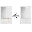 Ver imagem 5 de Guarda Roupa Casal 136cm com Espelho Solare Branco/Freijó a02 - Mpozenato