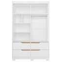 Ver mais imagens de Guarda Roupa Casal 136cm com Espelho Solare Branco/Freijó a02 - Mpozenato