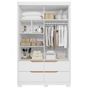 Ver imagem 7 de Guarda Roupa Casal 136cm com Espelho Solare Branco/Freijó a02 - Mpozenato