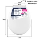 Ver imagem 3 de Assento Tampa Vaso Sanitário Oval Almofadado Branco + Kit Para Banheiro 5 Peças Preto