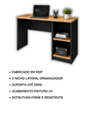 Ver imagem 3 de Mesa de Escritório 108cm para Computador Notebook com Nichos Cava - Preto/Nature
