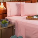 Ver imagem 3 de Jogo de Cama King 04 Peças - Percal 200 Fios Cor Rosê