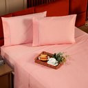 Ver imagem 2 de Jogo de Cama King 04 Peças - Percal 200 Fios Cor Rosê