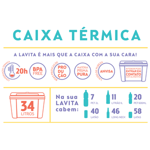 Combo Caixa Térmica 34 e 12 Litros - Azul Tradicional