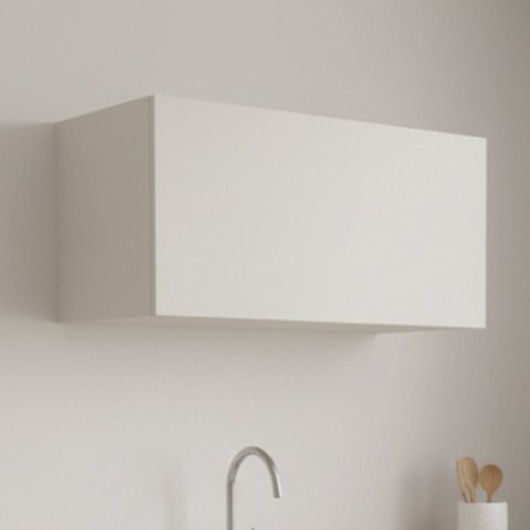 Armário Aéreo 80cm 1 Porta Basculante Cozinha Lisboa Branco/Off White