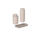 Ver imagem 1 de Kit de Banheiro ou 3 Peças Linha Bold com Bandeja para Bancada - Bege