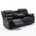 Ver imagem 2 de Poltrona Reclinável Manual de Cinema Hollywood 3 Lugares Porta Copos/massagem/aquecimento Pu Preto G
