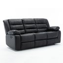 Ver imagem 5 de Poltrona Reclinável Manual de Cinema Hollywood 3 Lugares Porta Copos/massagem/aquecimento Pu Preto G