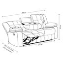 Ver imagem 4 de Poltrona Reclinável Manual de Cinema Hollywood 3 Lugares Porta Copos/massagem/aquecimento Pu Preto G