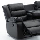 Ver imagem 7 de Poltrona Reclinável Manual de Cinema Hollywood 3 Lugares Porta Copos/massagem/aquecimento Pu Preto G