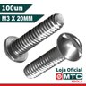 PARAFUSO MÁQUINA CABEÇA LENTILHA M3 X 20 FENDA - 100PÇS - 4